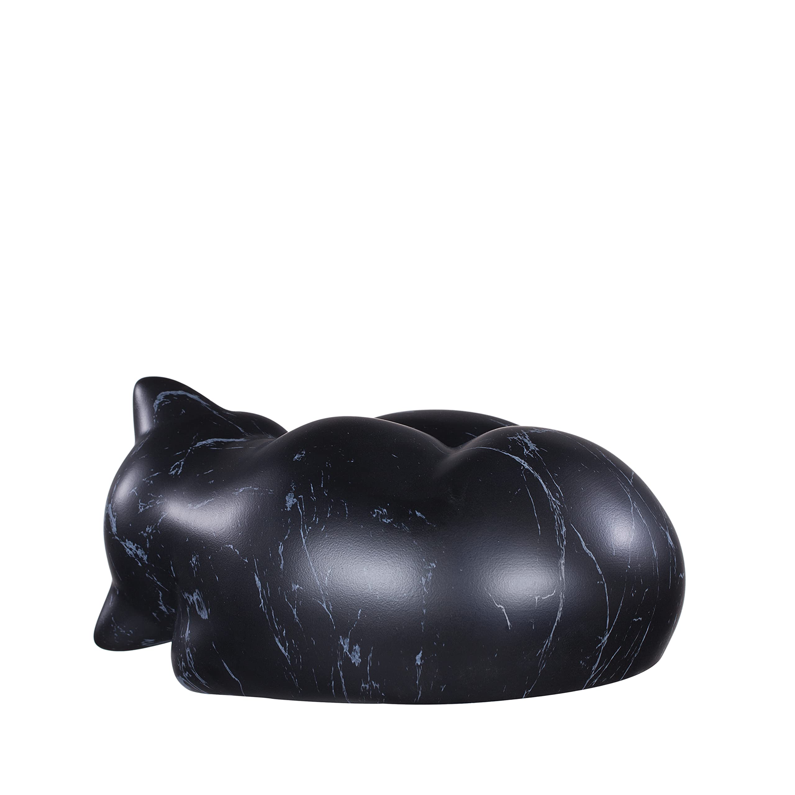 Kriss Art Pet Urns,Sleeping Resin Cremation Cat Urn, Cat Urns For Ashes, Small Animal Urn (Black)